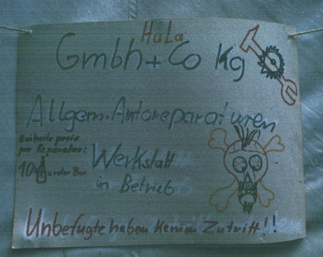 Das Discozelt verwandelte sich für ein paar Tage in eine Werkstatt.